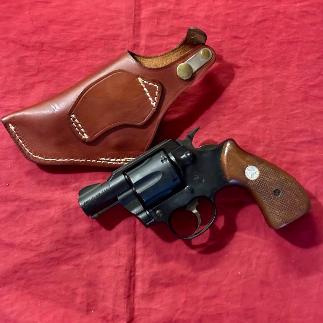 整備済 革製 スナブノーズ リボルバー用 ヒップ ホルスター 右利き用