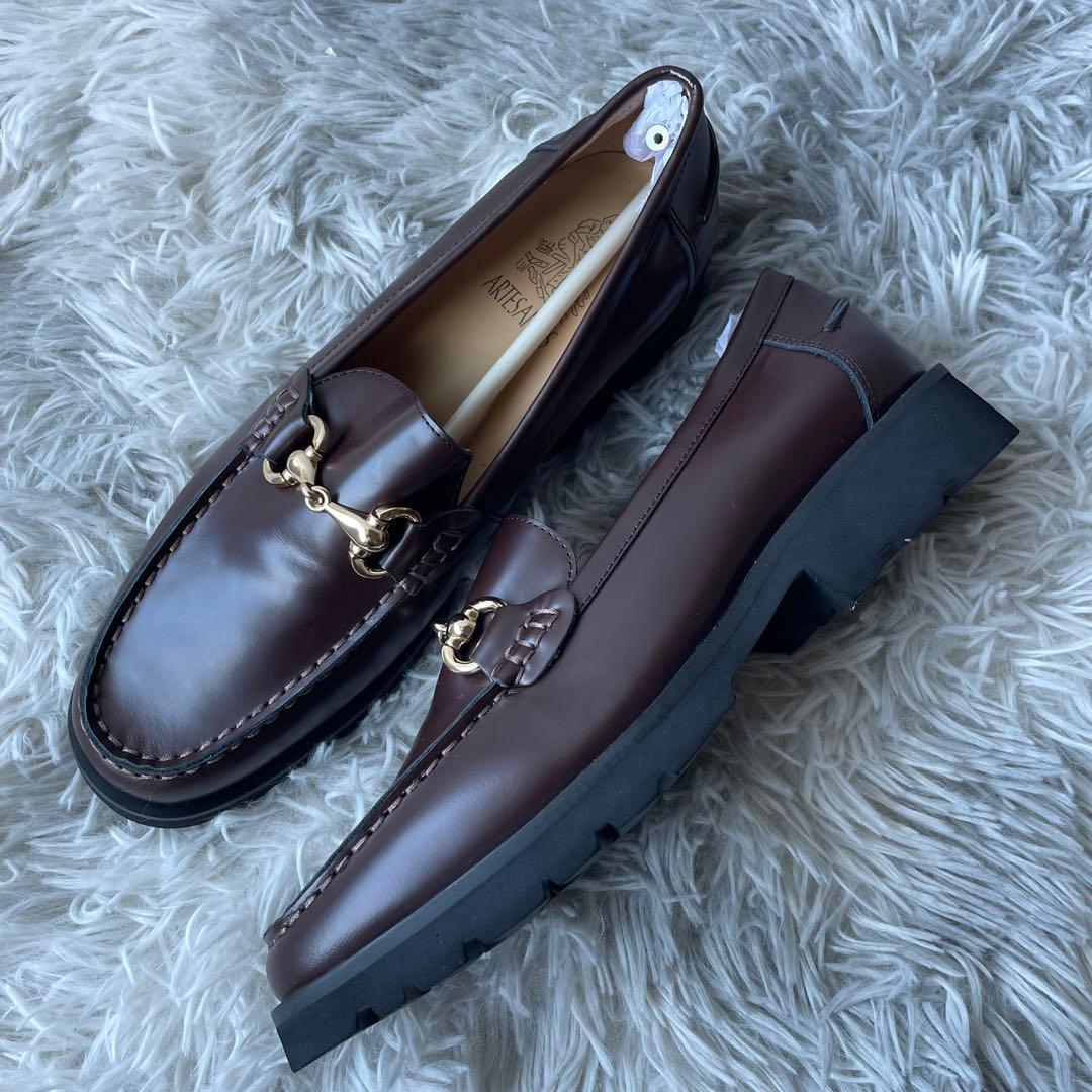 【未使用級】アルテサノス ビットローファー ブラウン系 39