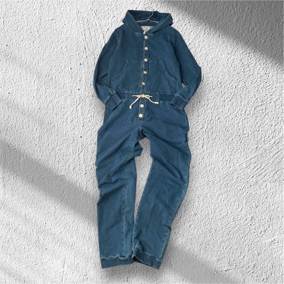 【ジムマスター】スウェットオールインワン つなぎ フード付き フルボタン M