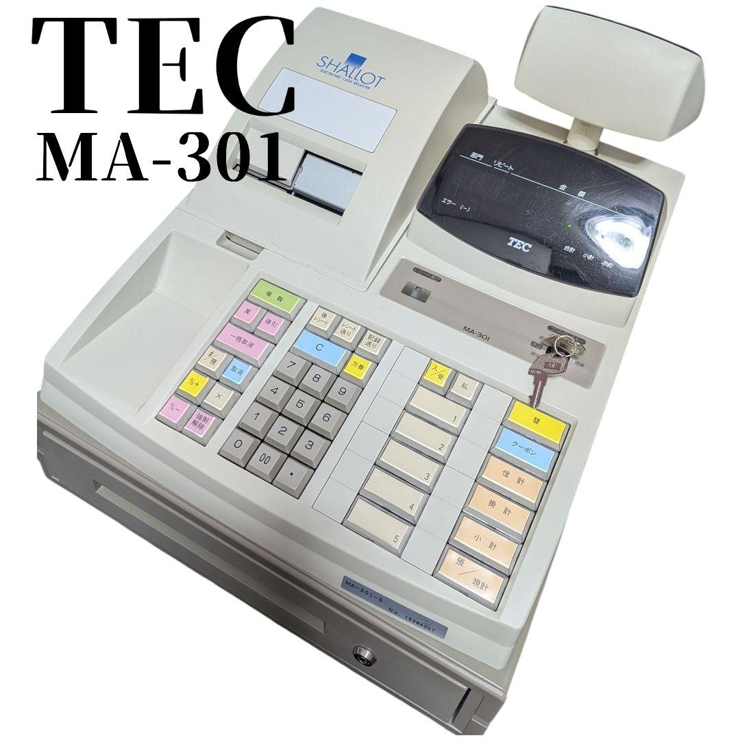 美品 TEC MA-301 レジ 白 通電確認