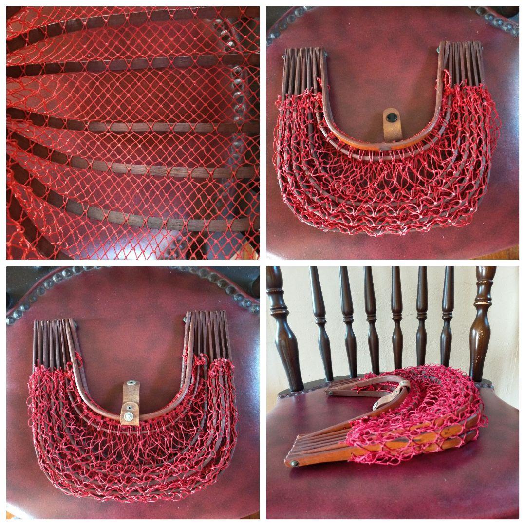 古い籠 かご バッグ 竹製 折りたたみ式