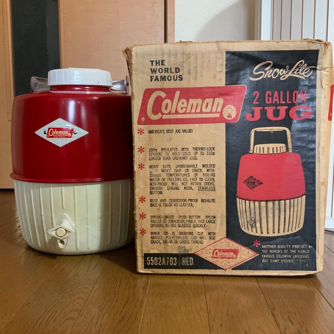 coleman ヴィンテージ ジャグ ダイヤロゴ レッド/ホワイト アウトドア