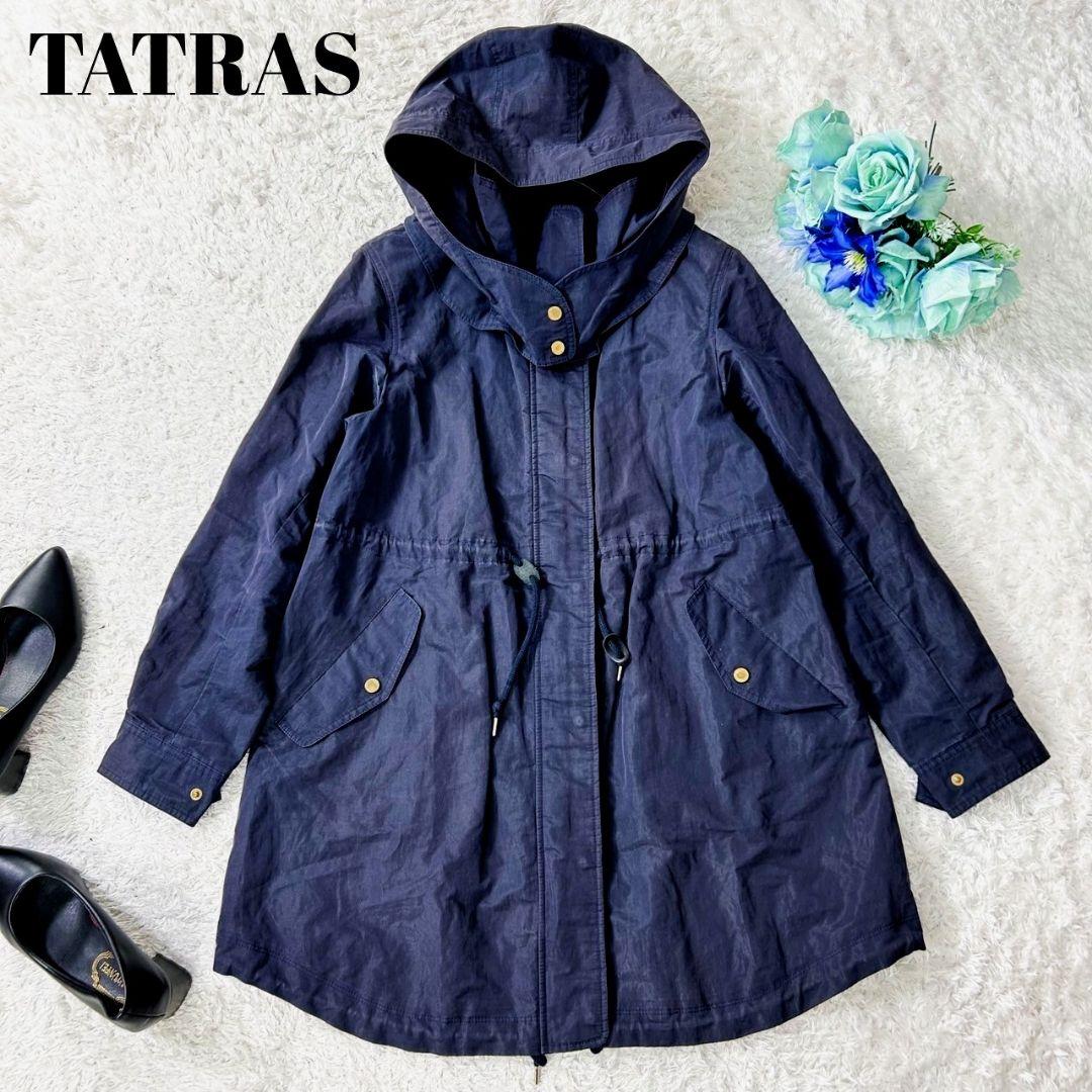 人気✨タトラス LEUCA ナイロンモッズコート 軽量 金ボタン ネイビー