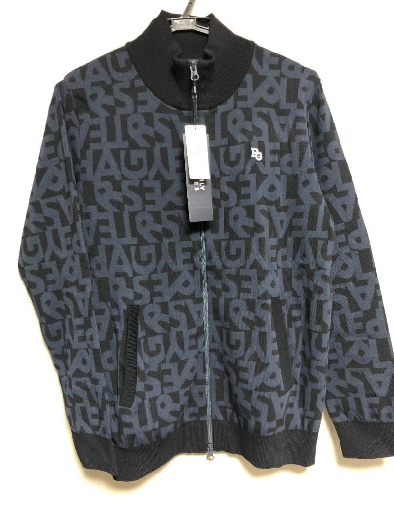 未使用 タグ付 パーリーゲイツ 長袖ジップPGロゴセーター 5 L 紺 ネイビー