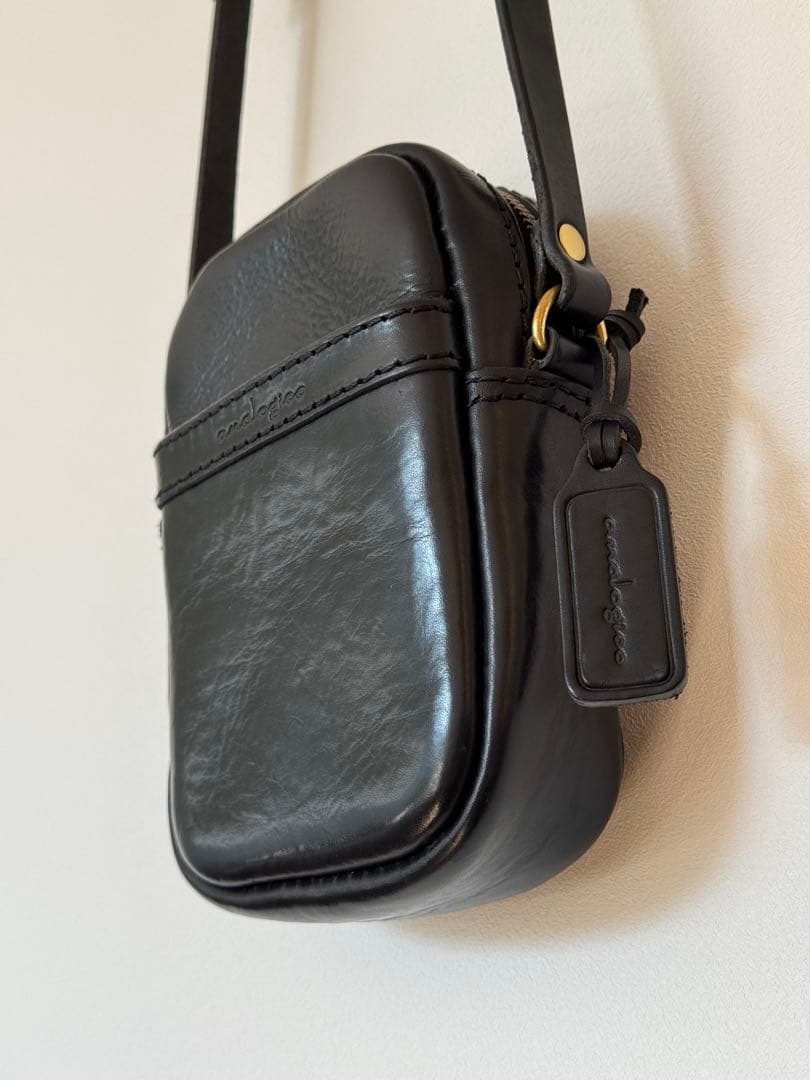 【美品】アナロジコ analogico ポケットミニショルダー バッグ ブラック