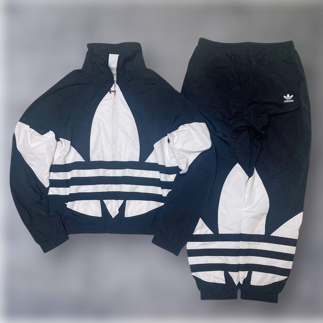 アディダス オリジナルス ビッグトレフォイル ナイロンセットアップ　黒（L）