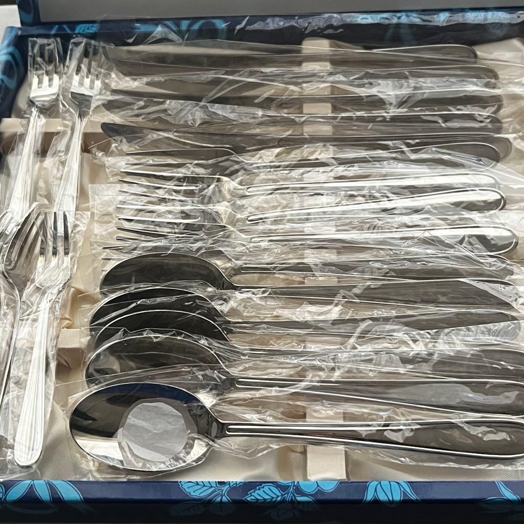 ラッキーウッド 18-10ステンレス 25本 ディナーカトラリー スプーン