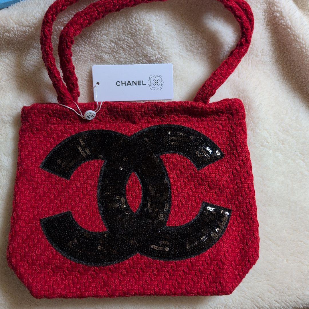 CHANEL ツイードトートバッグ　スパンコール　ノベルティ