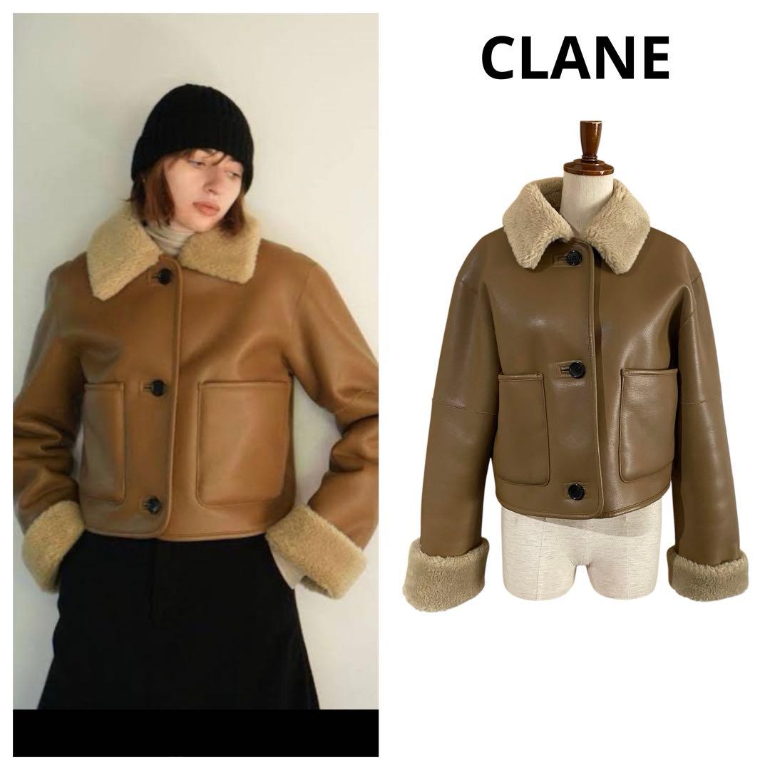 ジャケット・アウター CLANE VEGAN LEATHER BOA SHORT JACKET