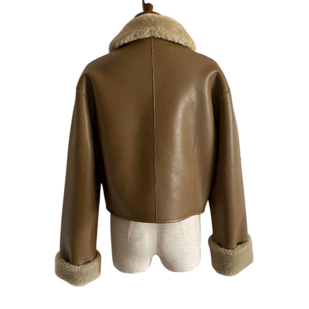 ジャケット・アウター CLANE VEGAN LEATHER BOA SHORT JACKET