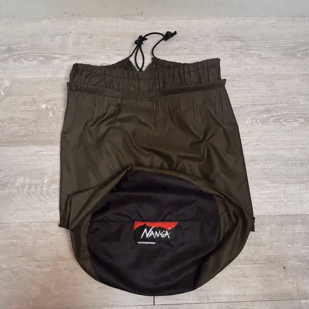 【寝袋】ナンガ VISIONPEAKS シュラフ ブラック カーキ　マミー型