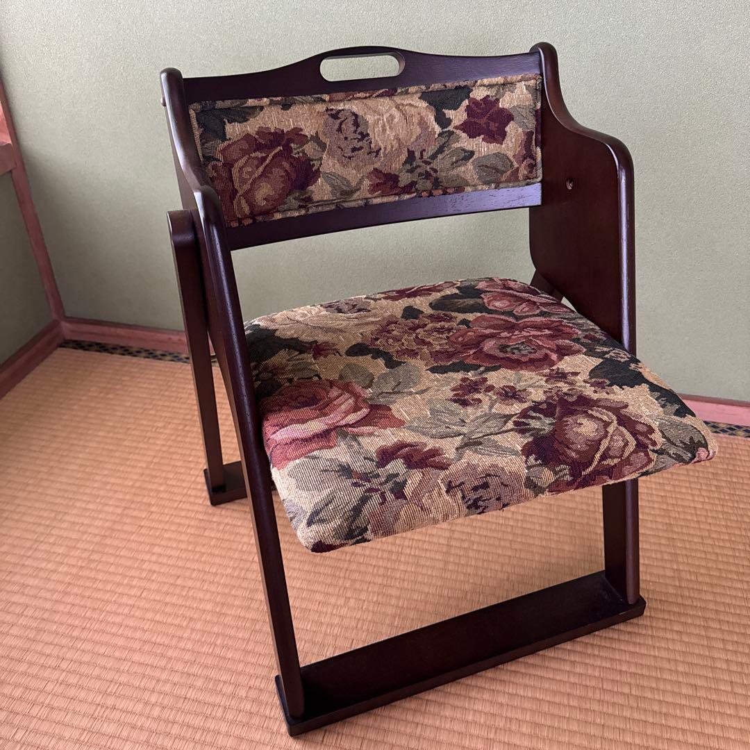 【ルンルン】持ち手付き折りたたみ椅子２脚セット