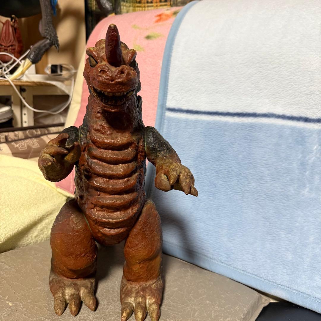 マルサン　1970年製　特大キングゴジラ　灰色成型　ソフビ　人形　38cm