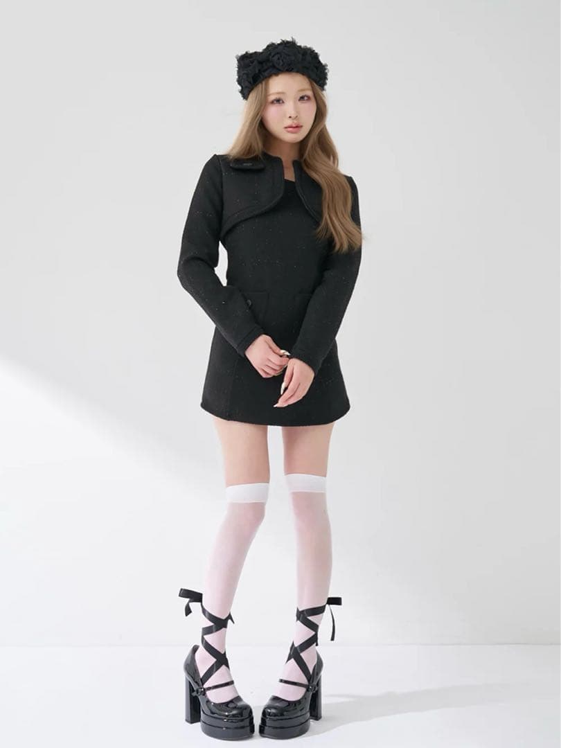 Darich ツイードアンサンブルノースリミニワンピース