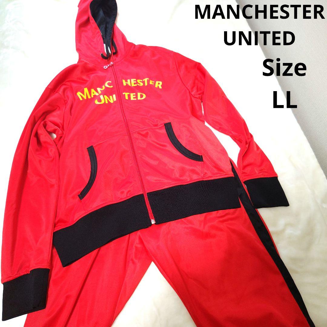 【レア☆MANCHESTER　UNITED】パーカー　OFFICIAL　赤　LL