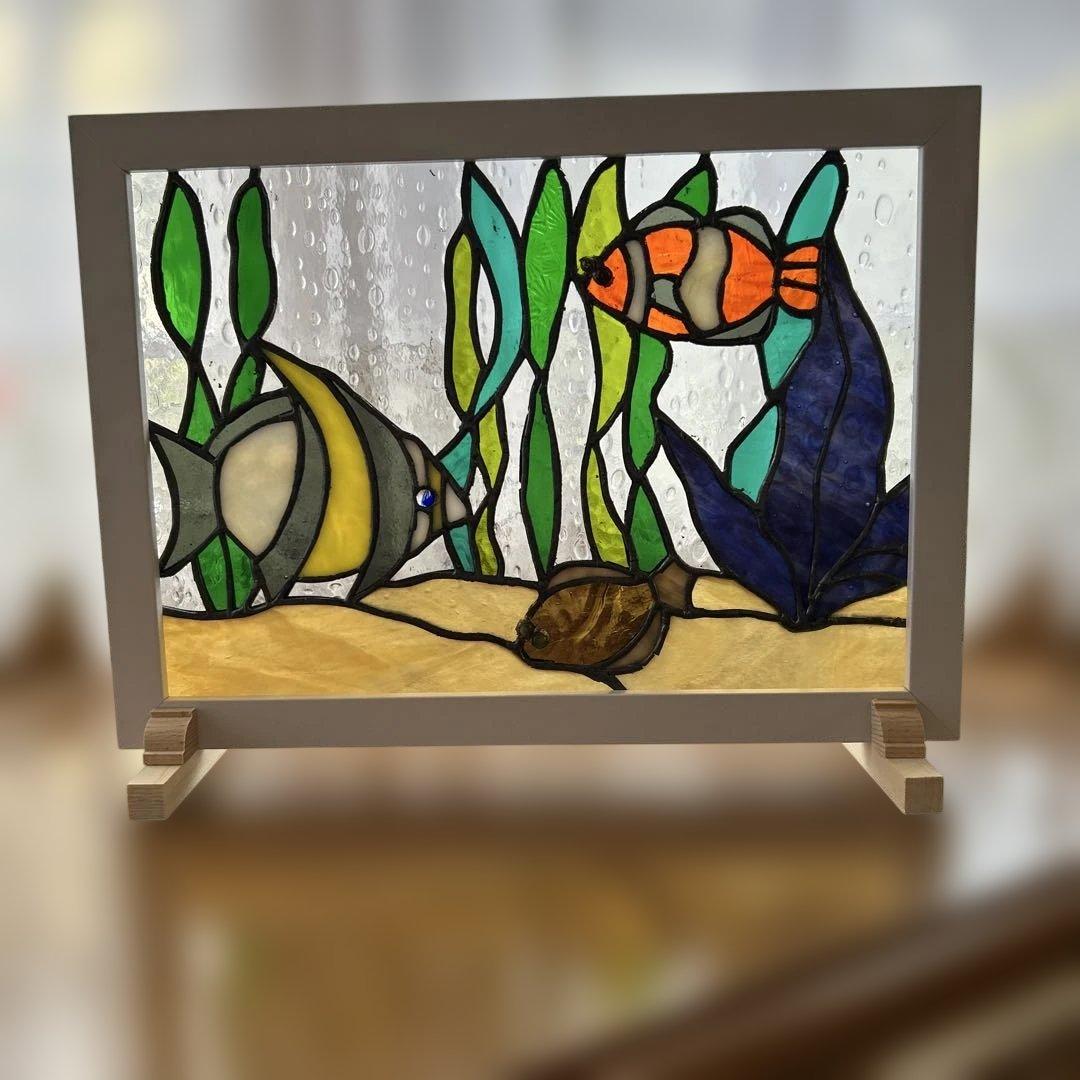 ステンドグラスパネルお魚ワールド