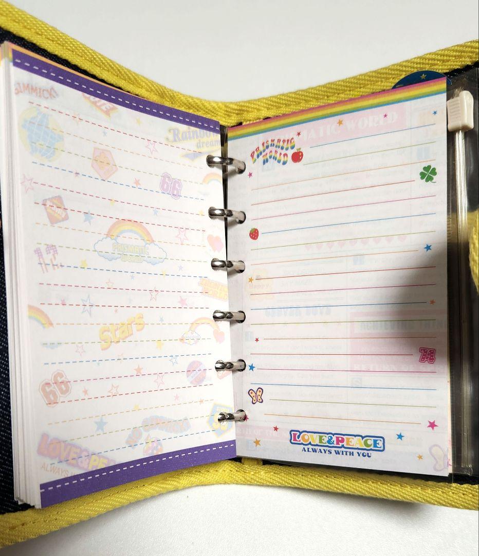 希少 平成レトロ　シール帳 手帳 バインダー デニム　ミラー付　CRUX　当時品