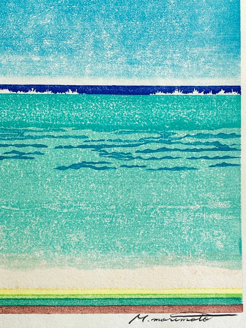 木版画『Peaceful blue 』