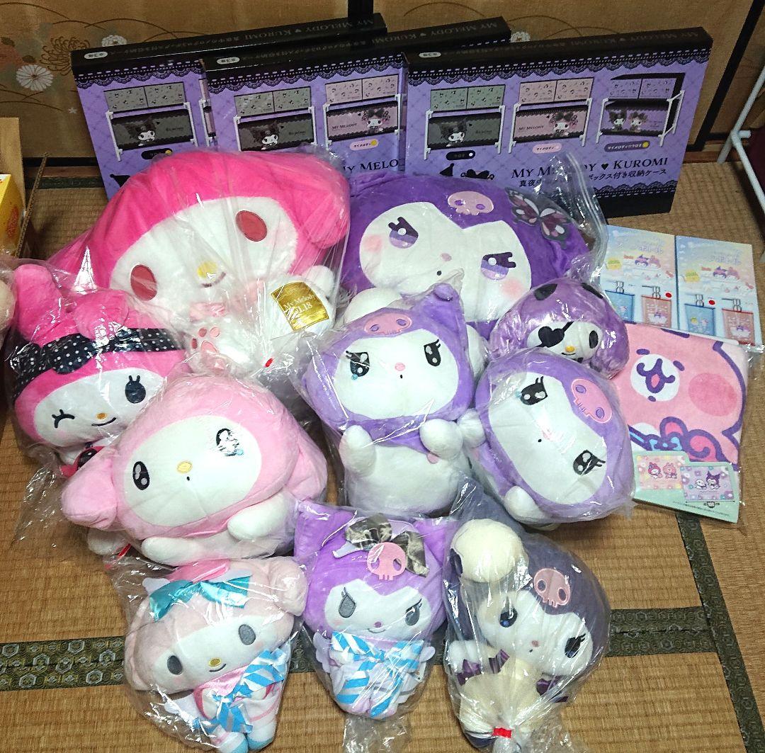 週末セール！！クロミ　マイメロぬいぐるみ収納ケースソープボトルブランケットセット