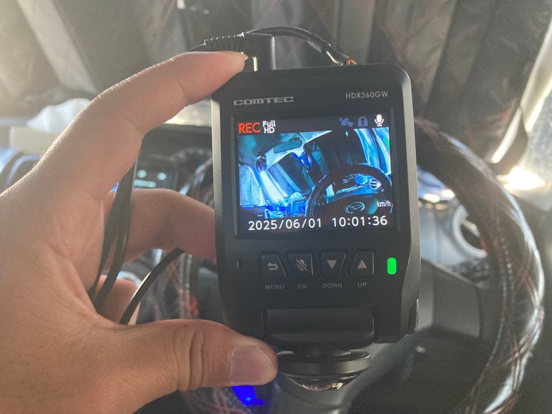 コムテック HDR360GW 前後2カメラ　ドライブレコーダー360度