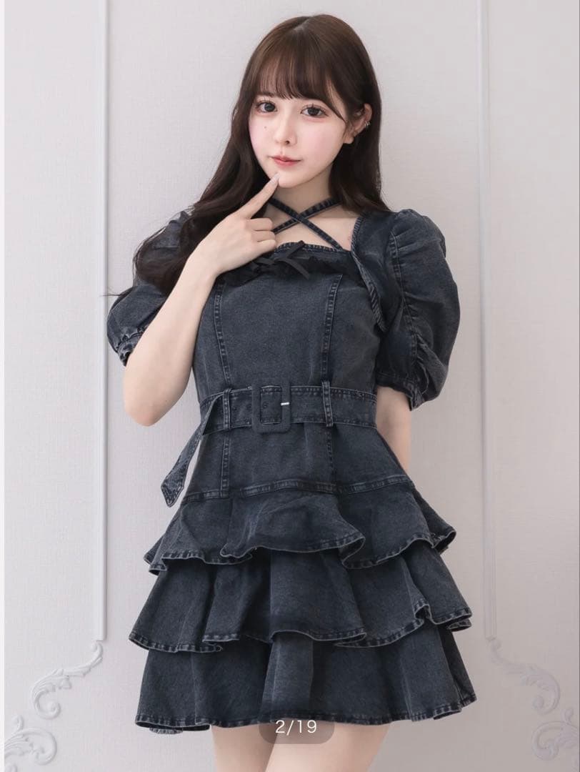 pium ピウム ティアードフリルミニワンピース