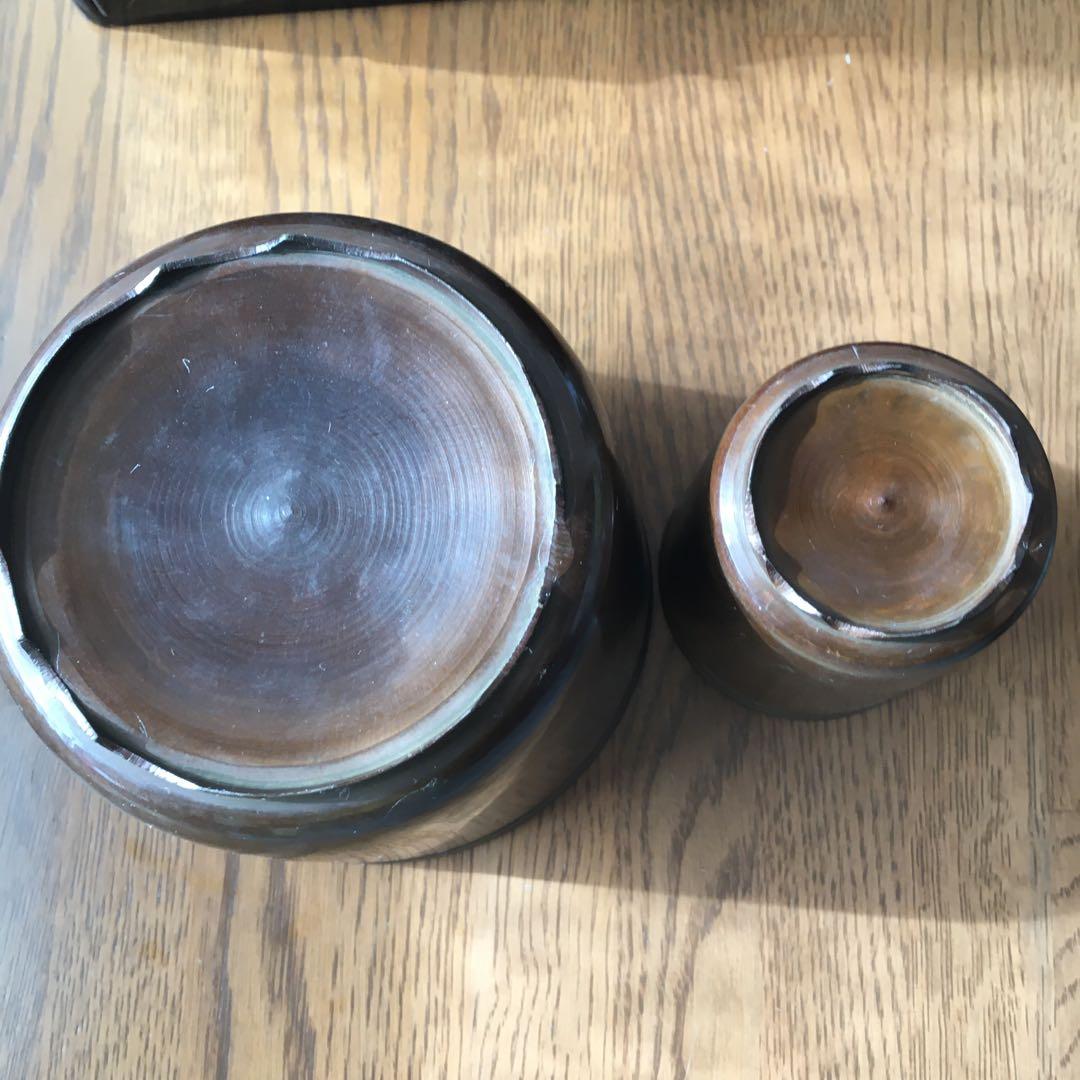 煙草盆　鶴　松蒔絵　茶道具　タバコ盆　アンティーク