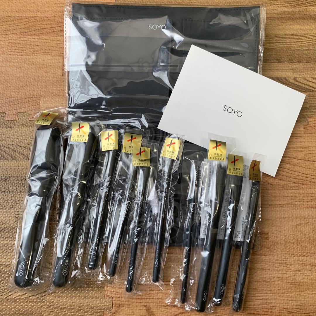 SOYO 熊野筆 メイクブラシセット 小田切ヒロ 10本+ケース付