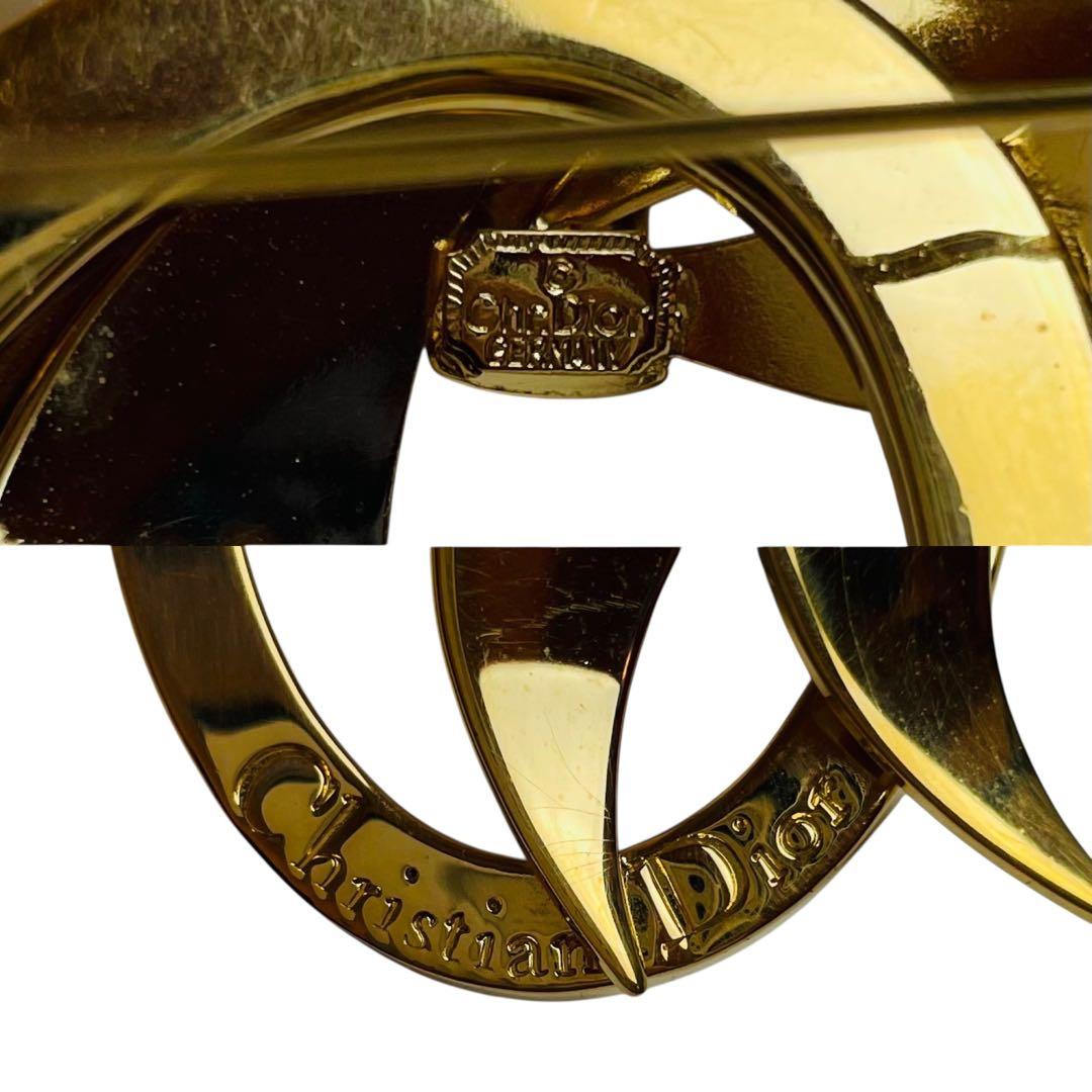 クリスチャンディオール Christian Dior ロゴ リボン ブローチ