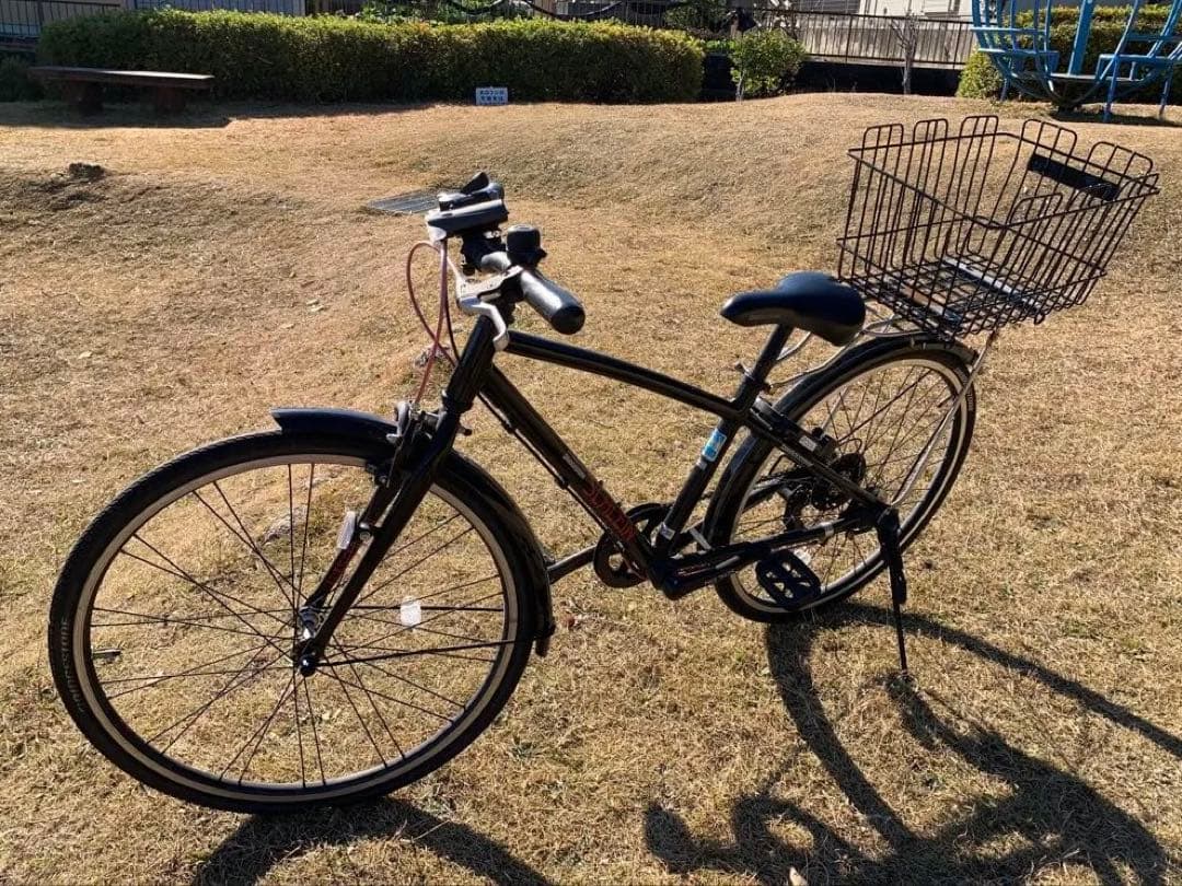 BRIDGESTONE シュライン黒 24インチ 自転車　カゴ付き