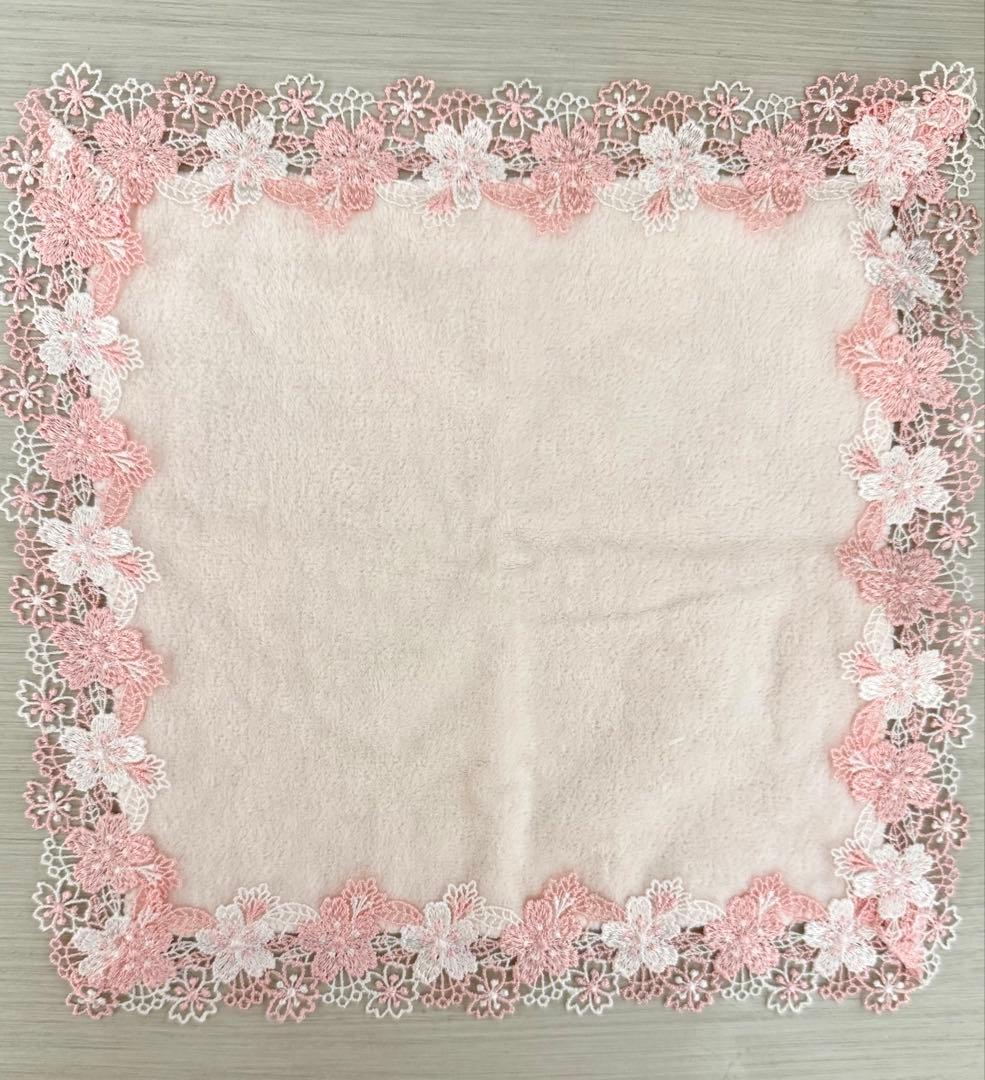 近沢レース　桜　春爛漫　ハンカチ