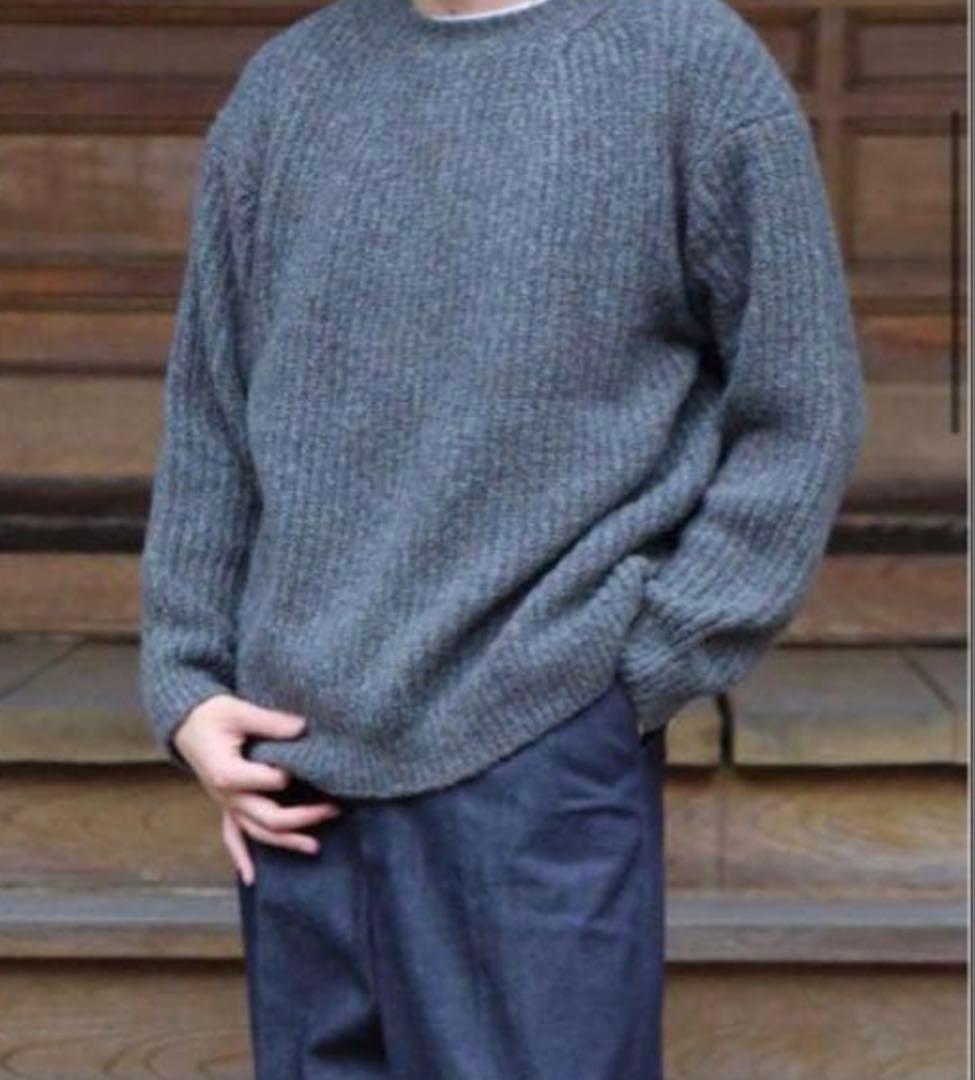 Yoke カーディガン　3G BACK ZIP RIB CREW NECK