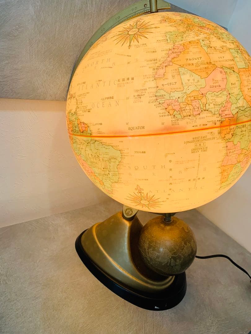 高級　地球儀（現代地図　日本語版）　中古