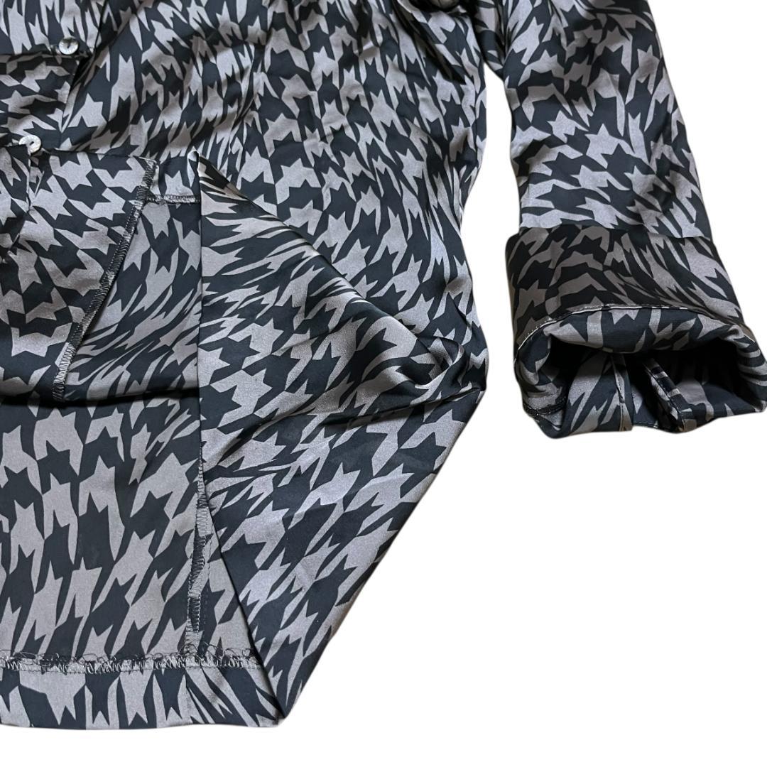 良品 LANVIN COLLECTION 千鳥格子 リボンブラウス 40 黒