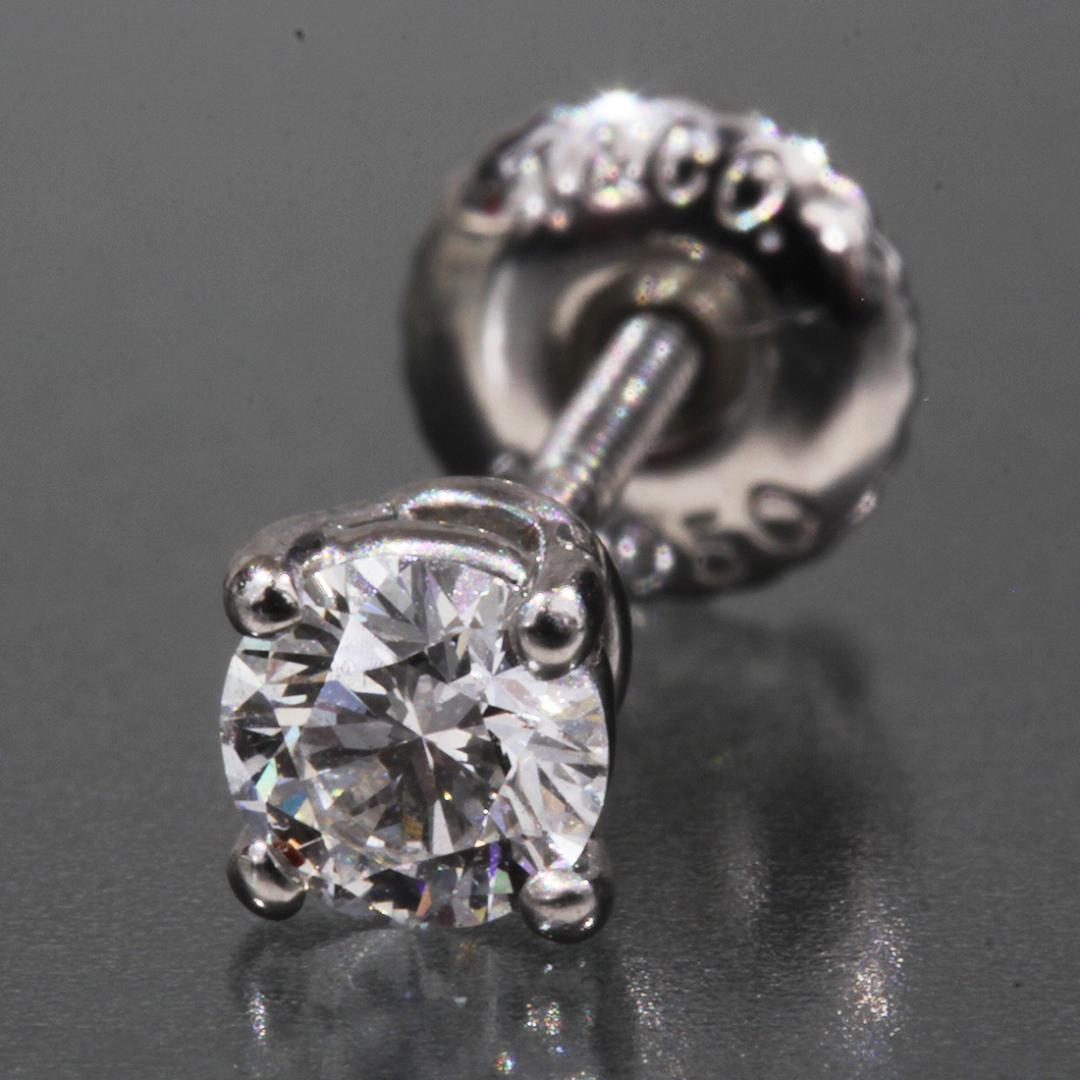 ティファニー ダイヤ スタッド ピアス pt950 4mm 片方のみ 箱 仕上済