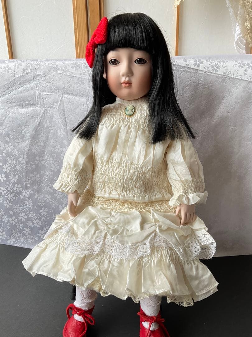 専用　市松人形　ビスク市松人形　ビンテージドレス着抱き市松人形