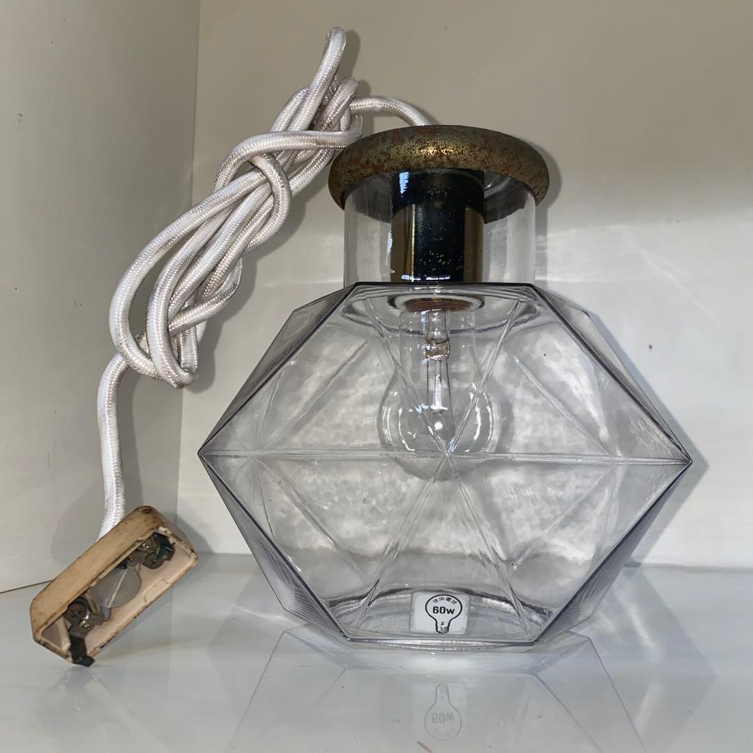 昭和レトロ　ガラス　ペンダントライト　照明　インテリア　ヴィンテージ