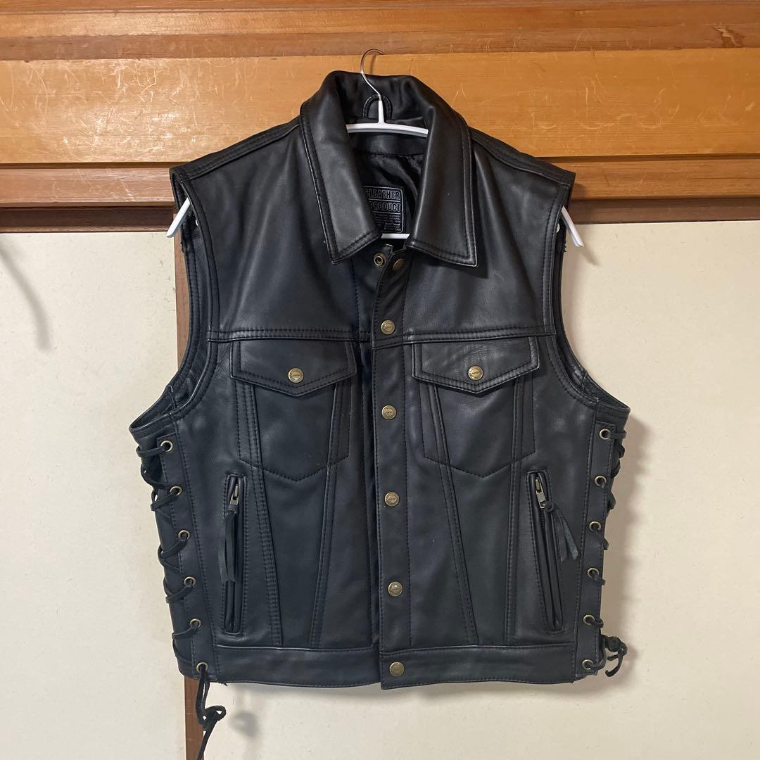 【L】KADOYA カドヤ　レザーベスト　メンズ Gベスト