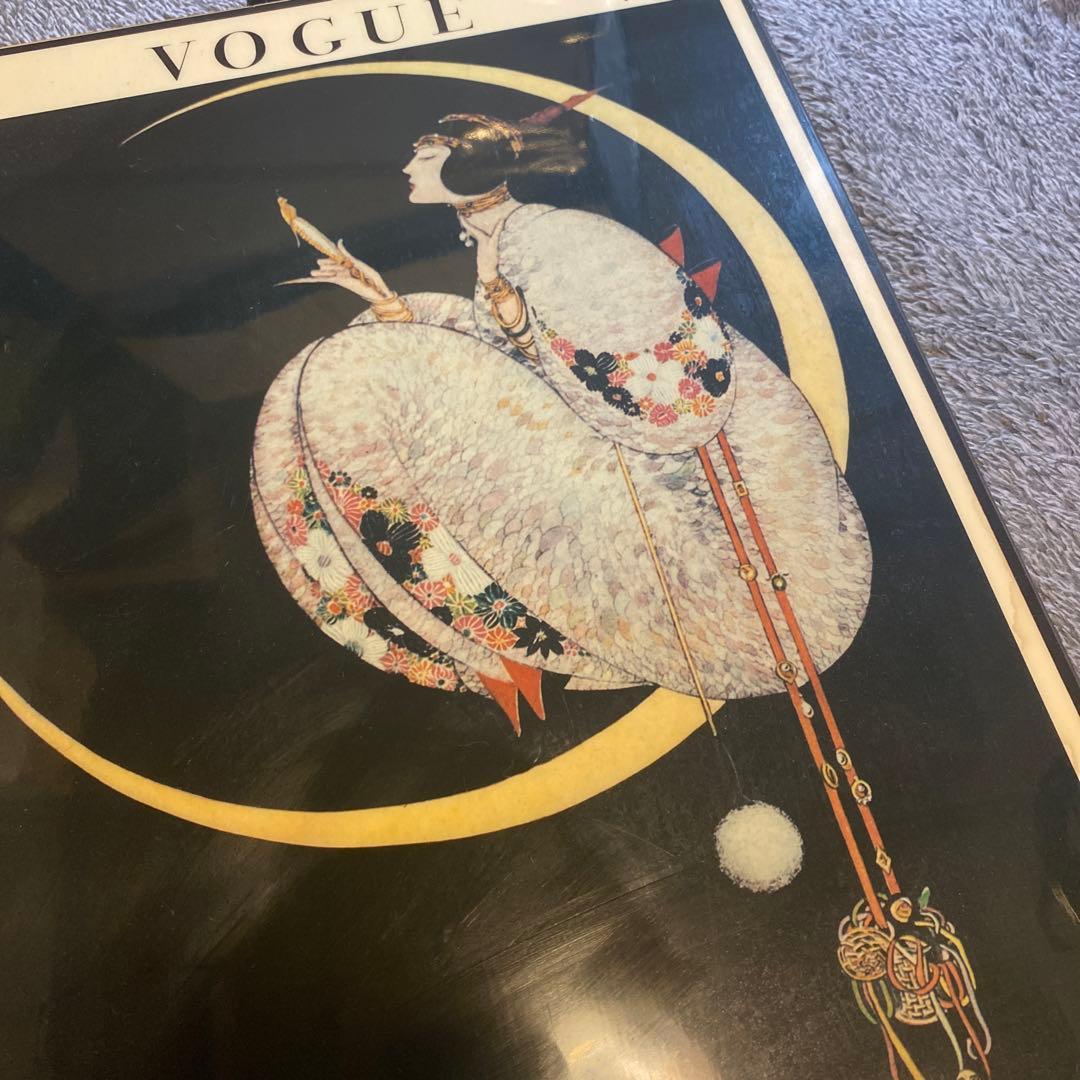 ビンテージ　VOGUE MOON 木製プレートポスター　アートポスター　絵画