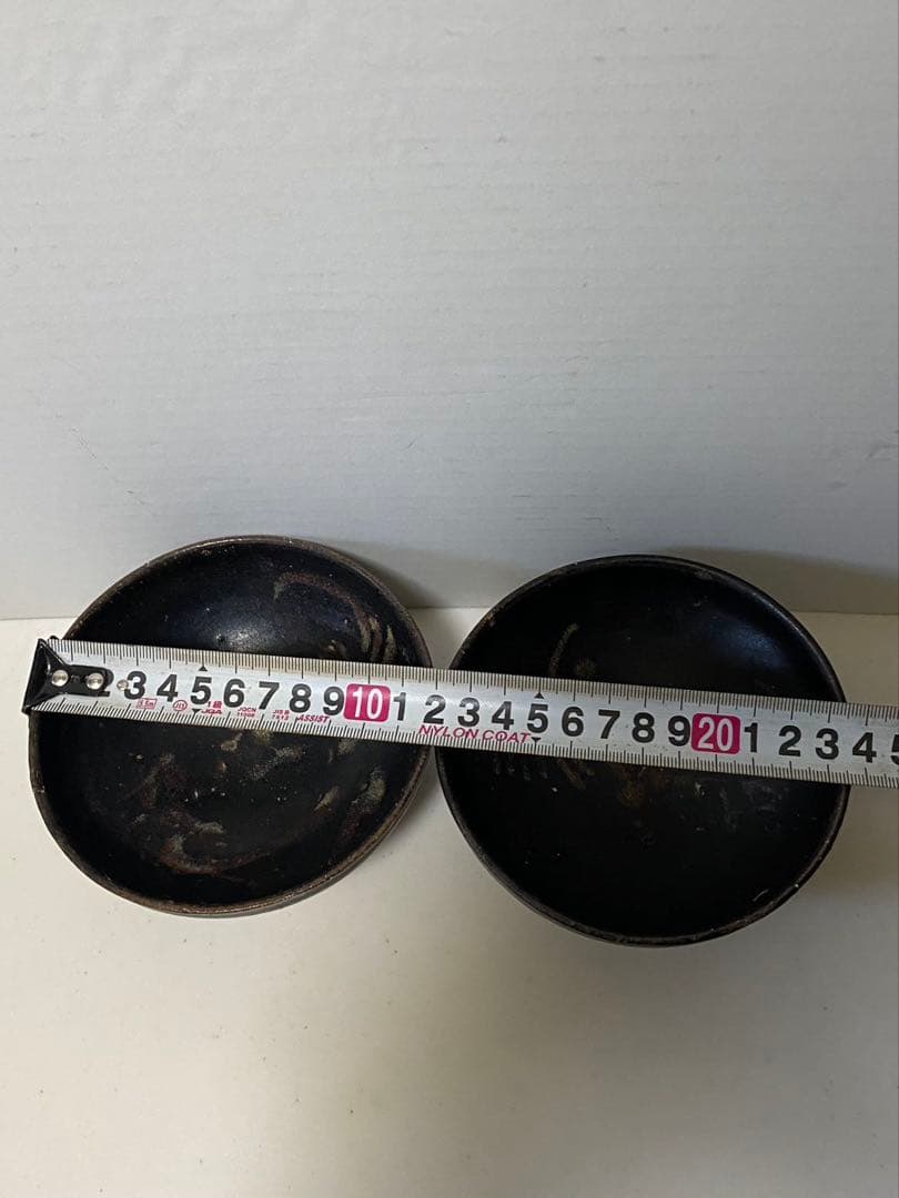 古美術 南宋吉州窯黑釉色彩繪雙鳳紋盞古玩 骨董