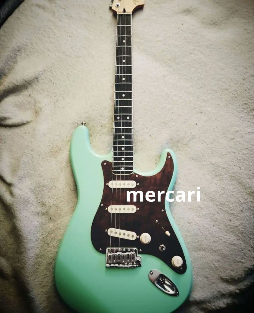 自作 ストラトキャスター 木製PG サーフグリーン コンポーネント