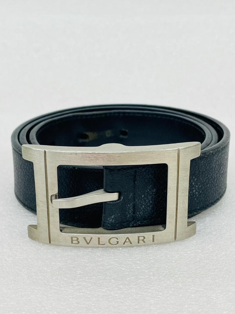 ★☆良品★☆BVLGARI　ブルガリ　レザーベルト　ブラック　黒
