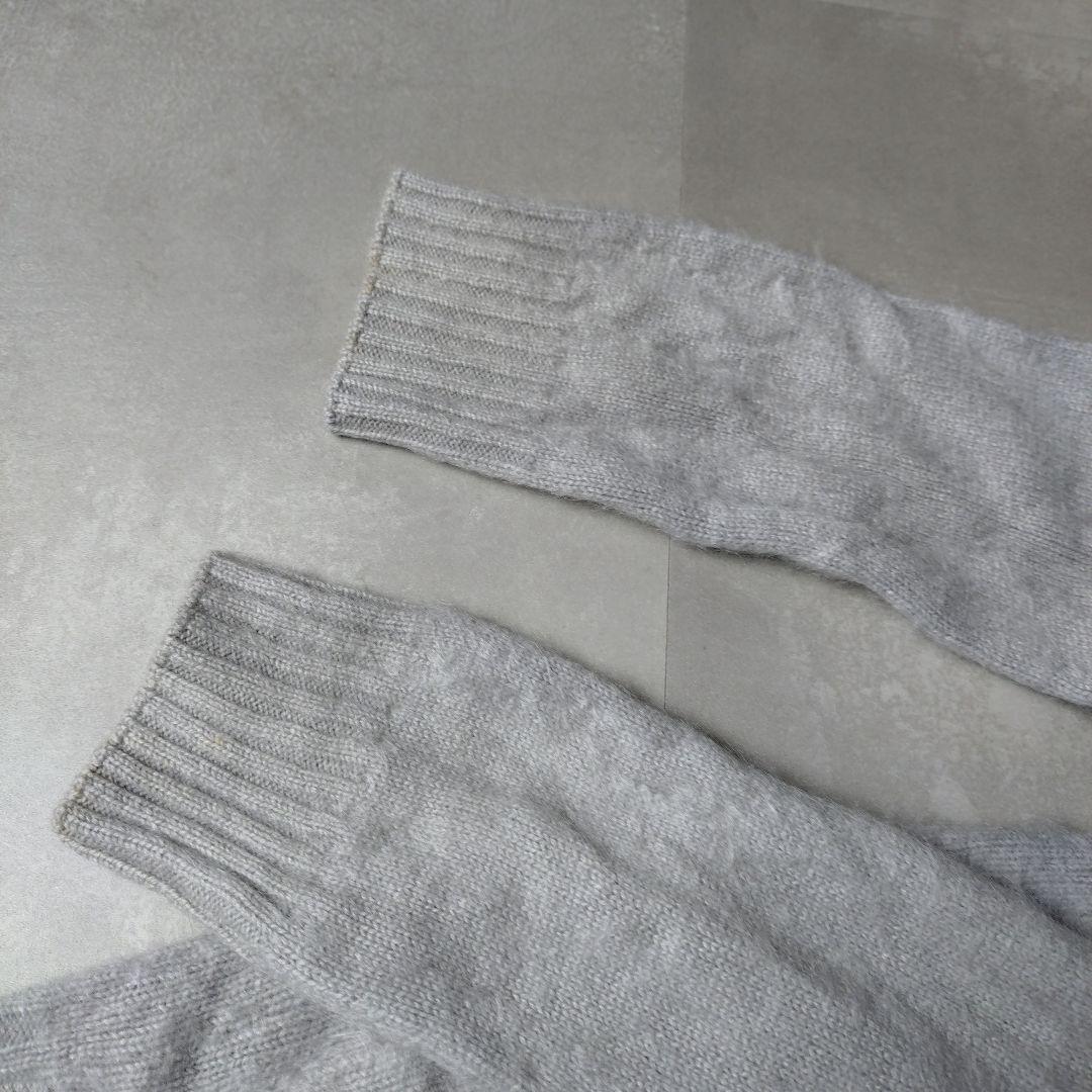 Drawerカシミヤ100%シャギー ロングニットカーディガン