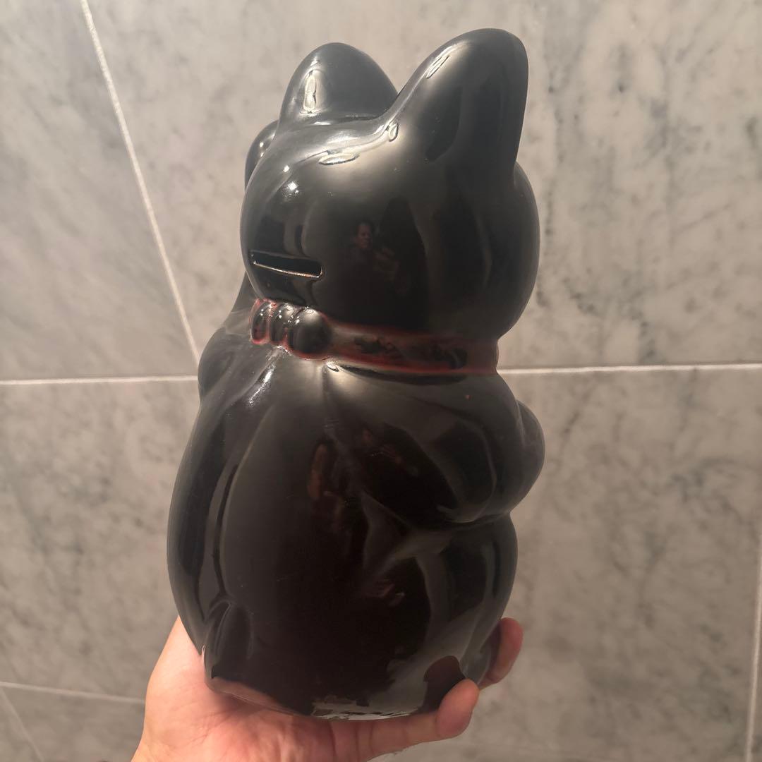 1920-30年代アンティーク妖艶な瞳とまつ毛が美しい陶器の招き猫