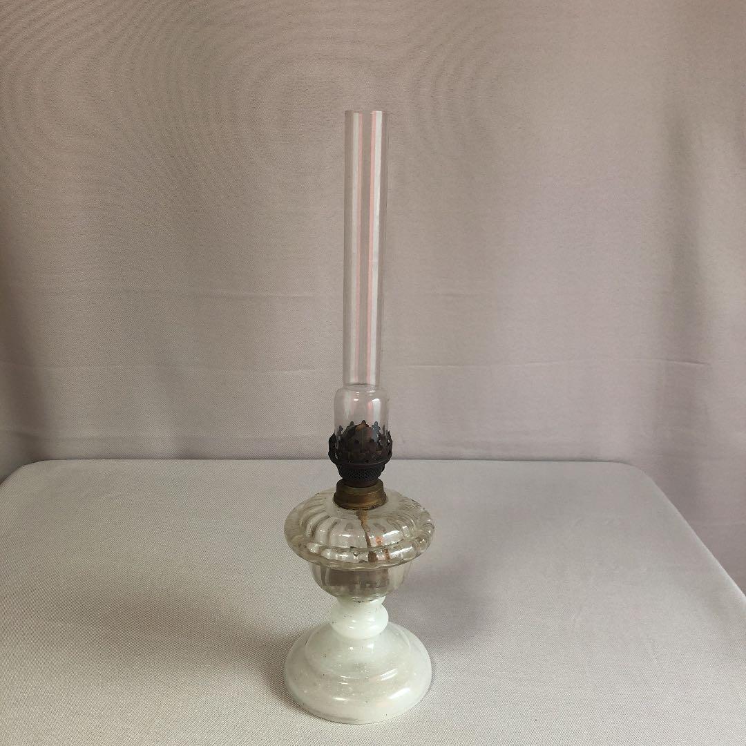 アンティークガラス卓上ランプ