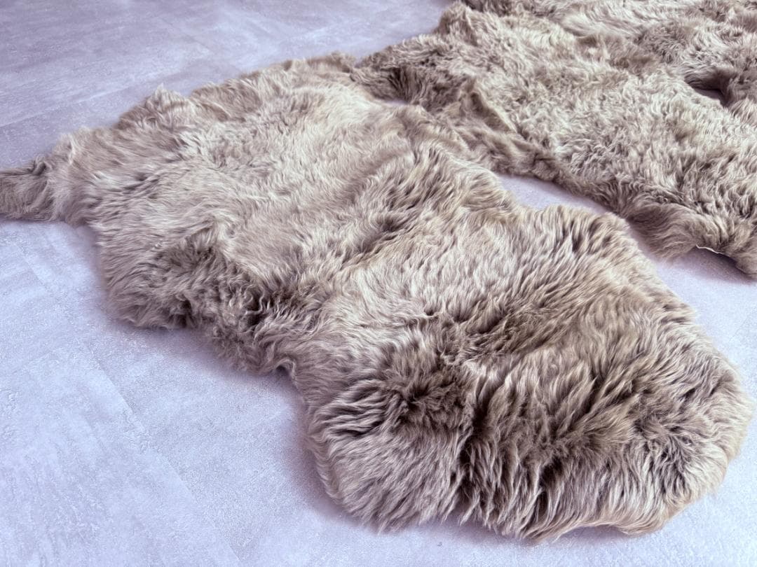【4枚セット】ムートンラグ オーストラリア産 天然羊毛 天然ムートン100%