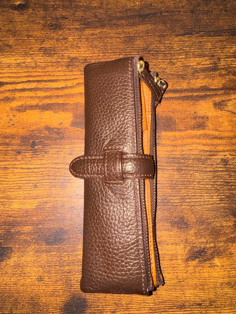 ルポペンケース　復刻版　ダークブラウン　レザー　筆箱　おしゃれ