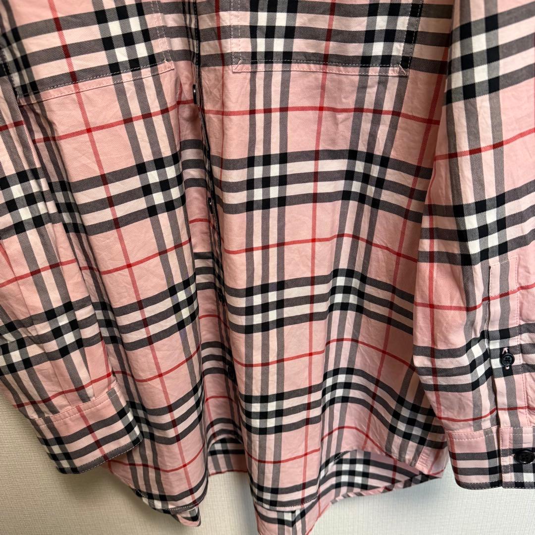 22SS 伊製 バーバリー レディース 長袖 シャツ ノバチェック柄 ピンク