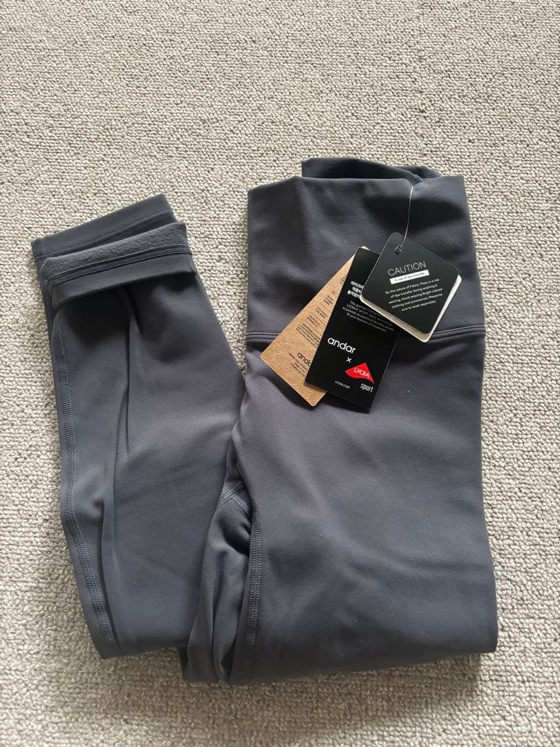 andarアンダールAirywin 裏起毛レギンス M エボニーグレー