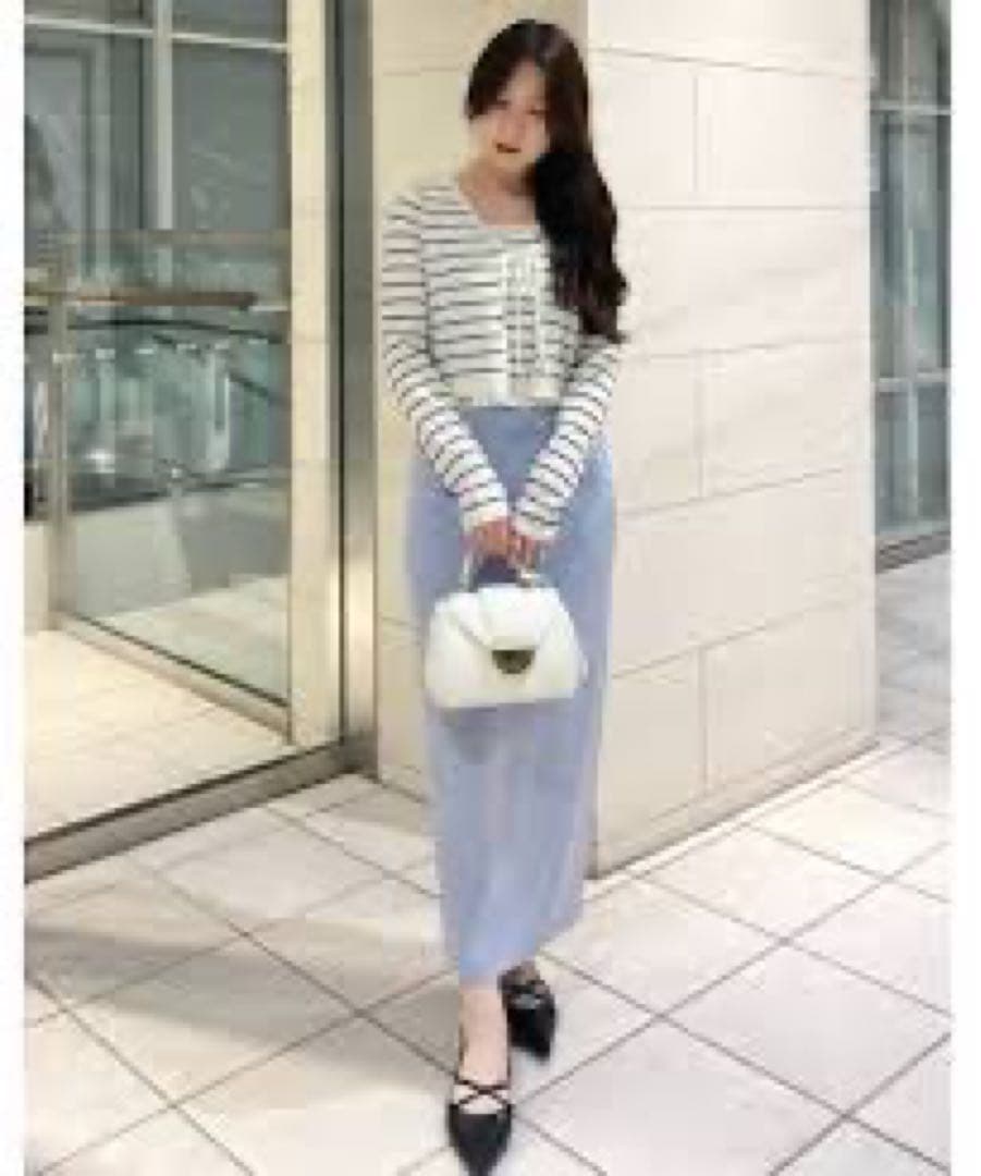 シルクブレンドアンサンブルニット　フレイアイディ　ボーダー　ニット　アンサンブル