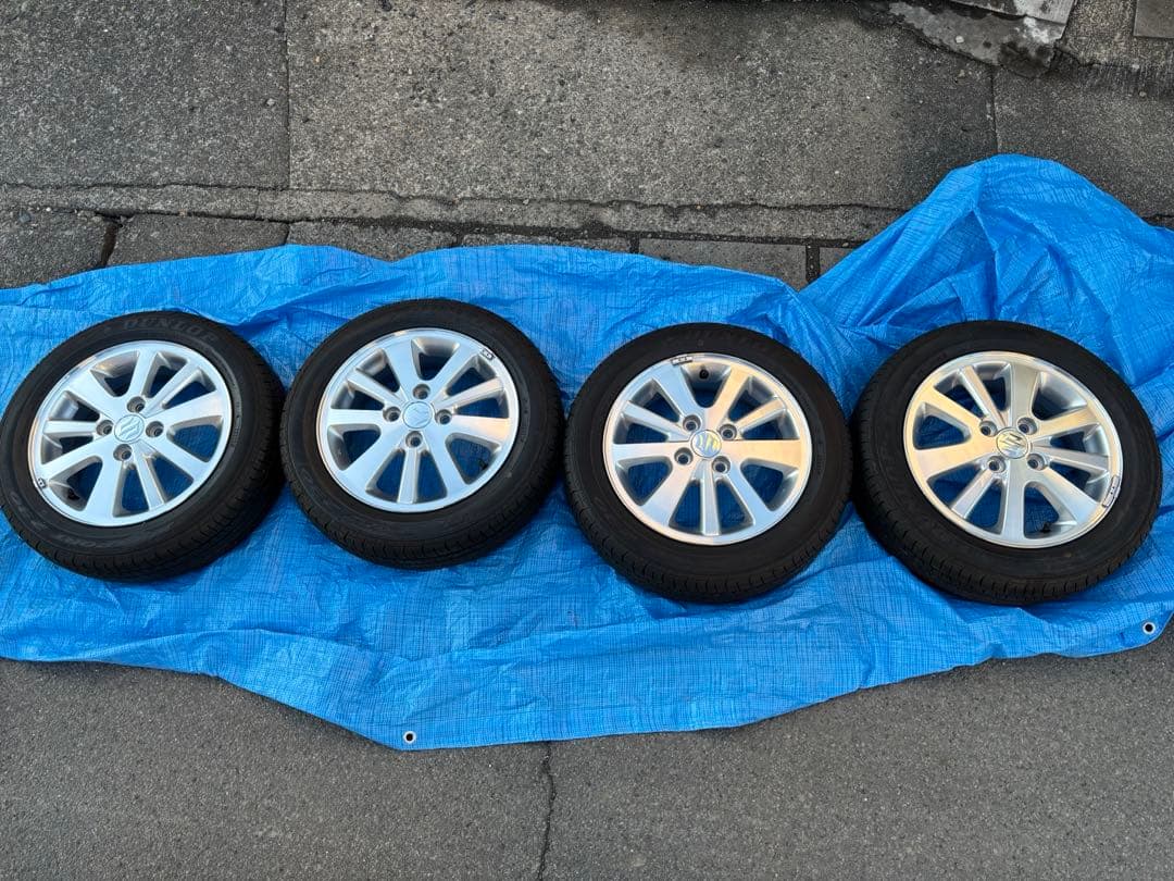 現行エブリィワゴン14インチ純正アルミホイール&タイヤ300ｋｍ走行